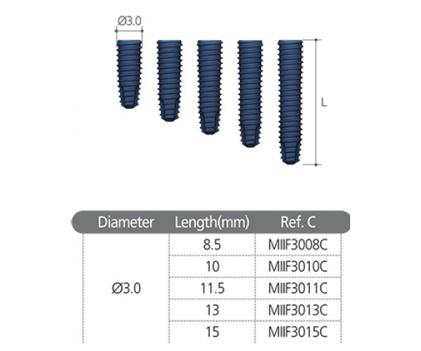 MINI INTERNAL FIXTURE (C2.8) Ø3.3/ L13.0